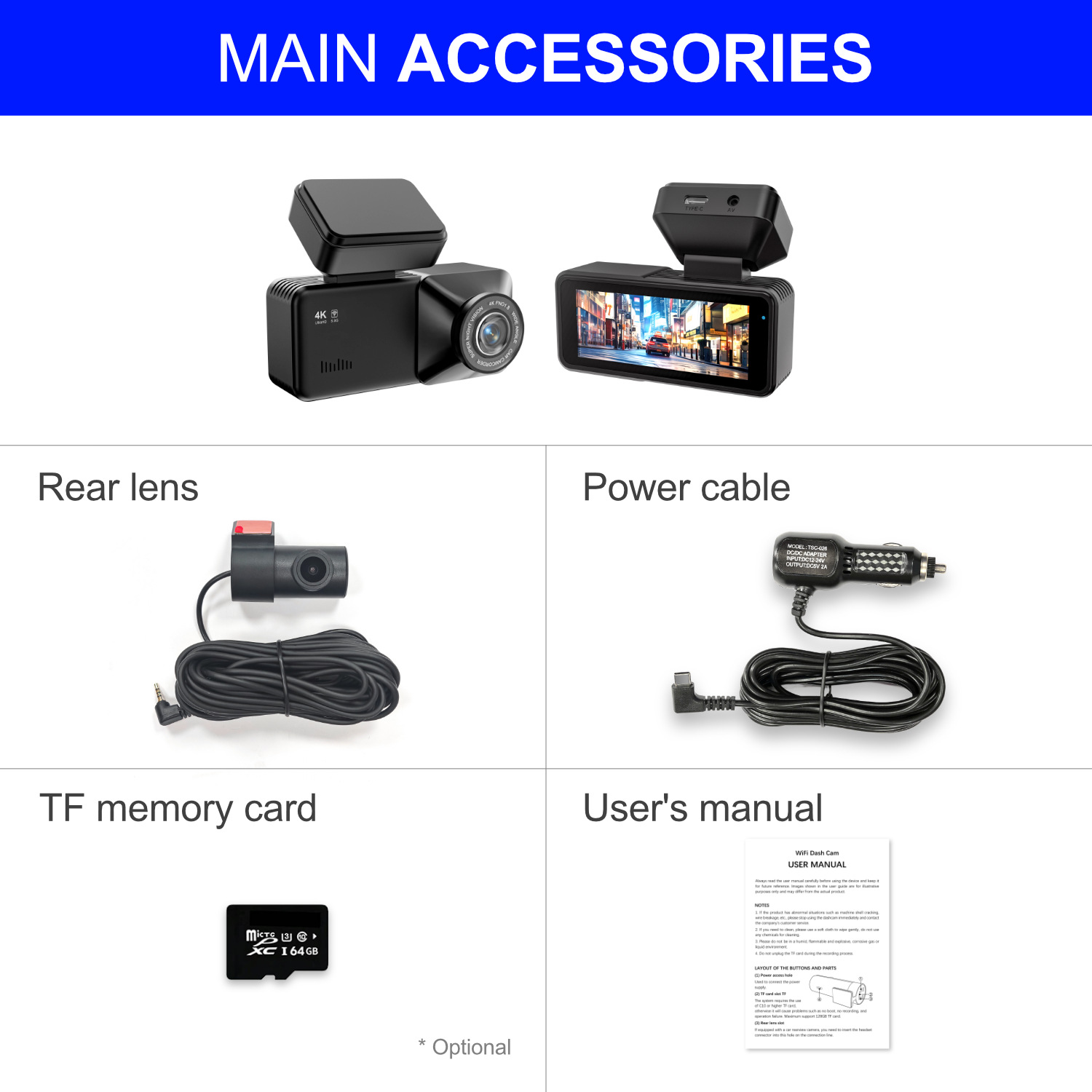 AUTROX A500 4K Dual Dash Cam for Wholesale