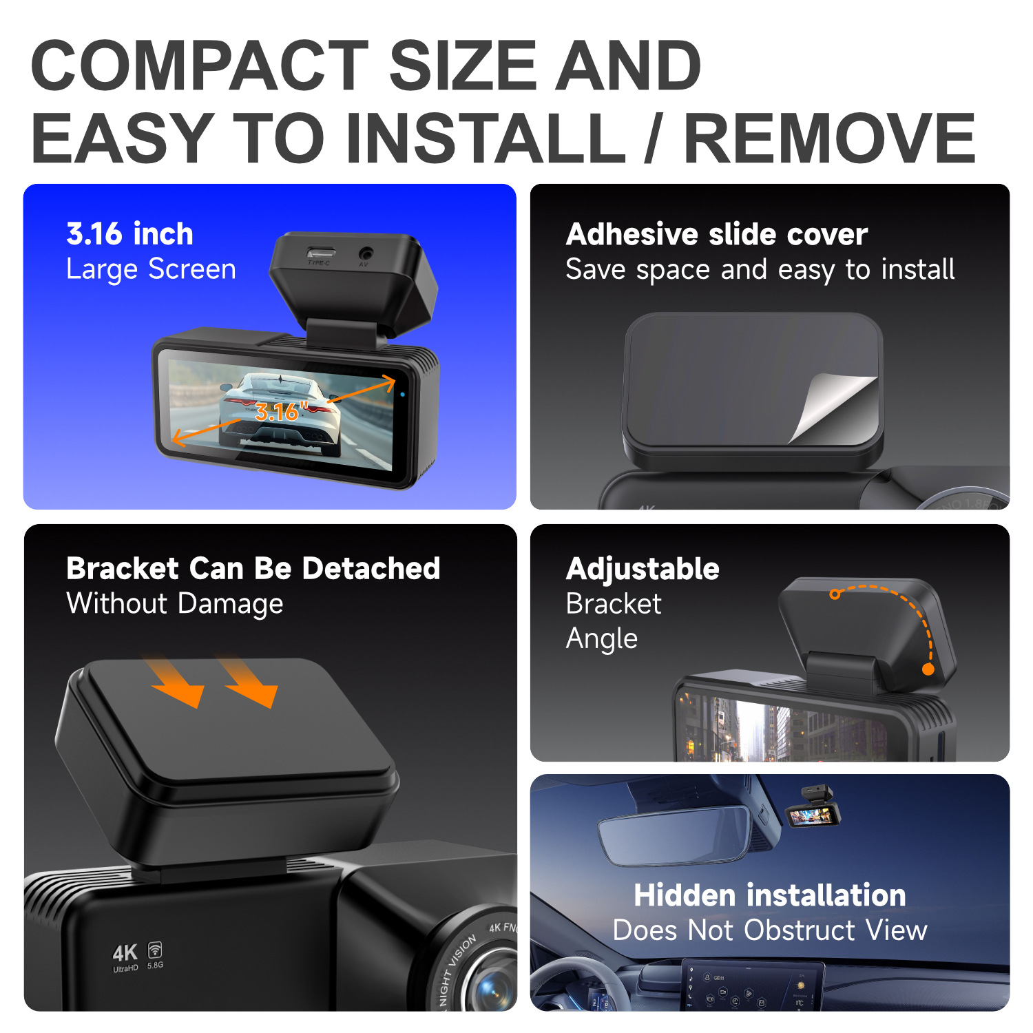 AUTROX A500 4K Dual Dash Cam for Wholesale
