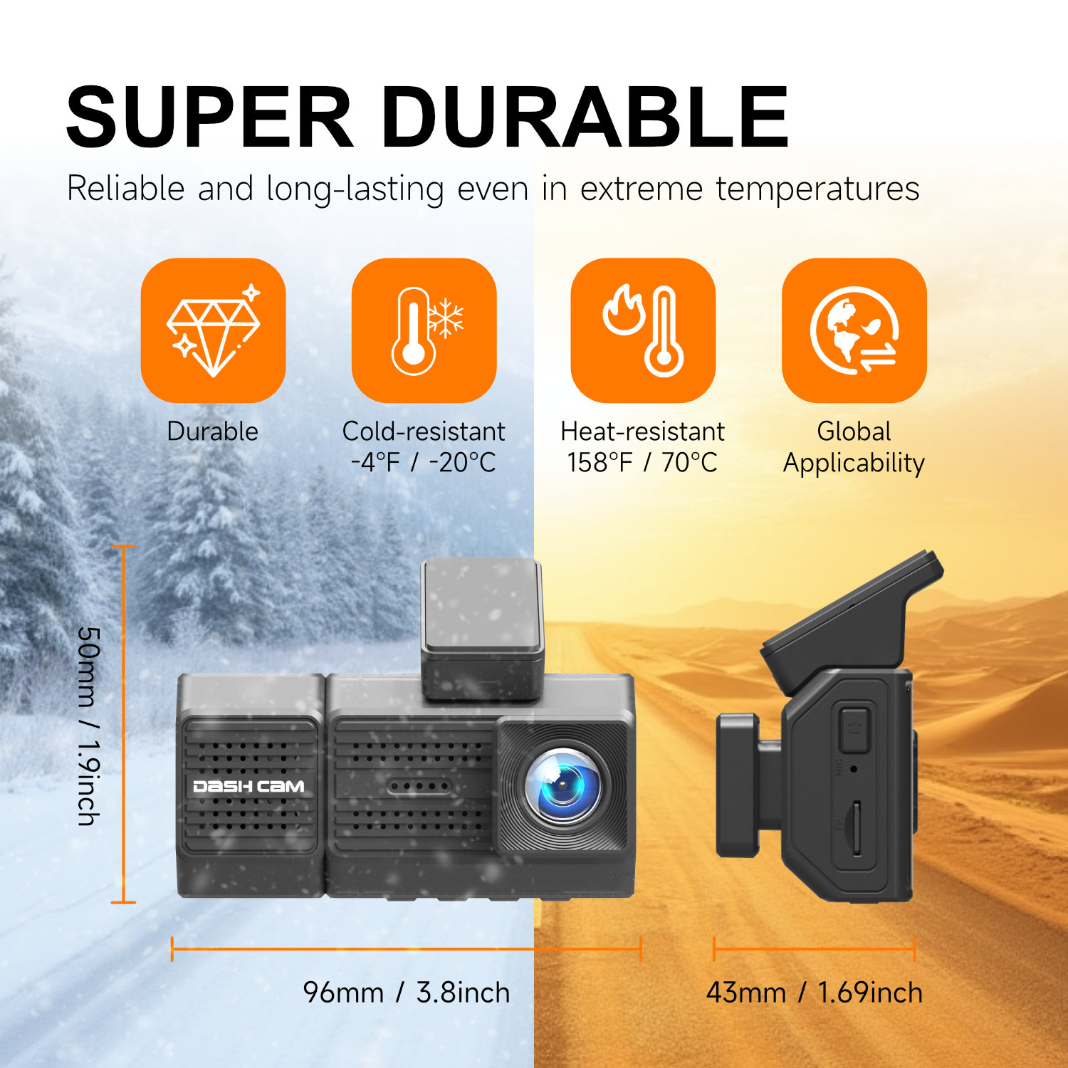 AUTROX A700 Triple-Channel Night Vision Car Dashcam