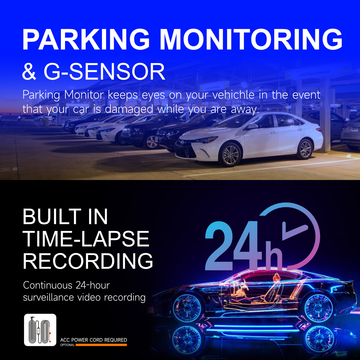 AUTROX A700 Triple-Channel Night Vision Car Dashcam