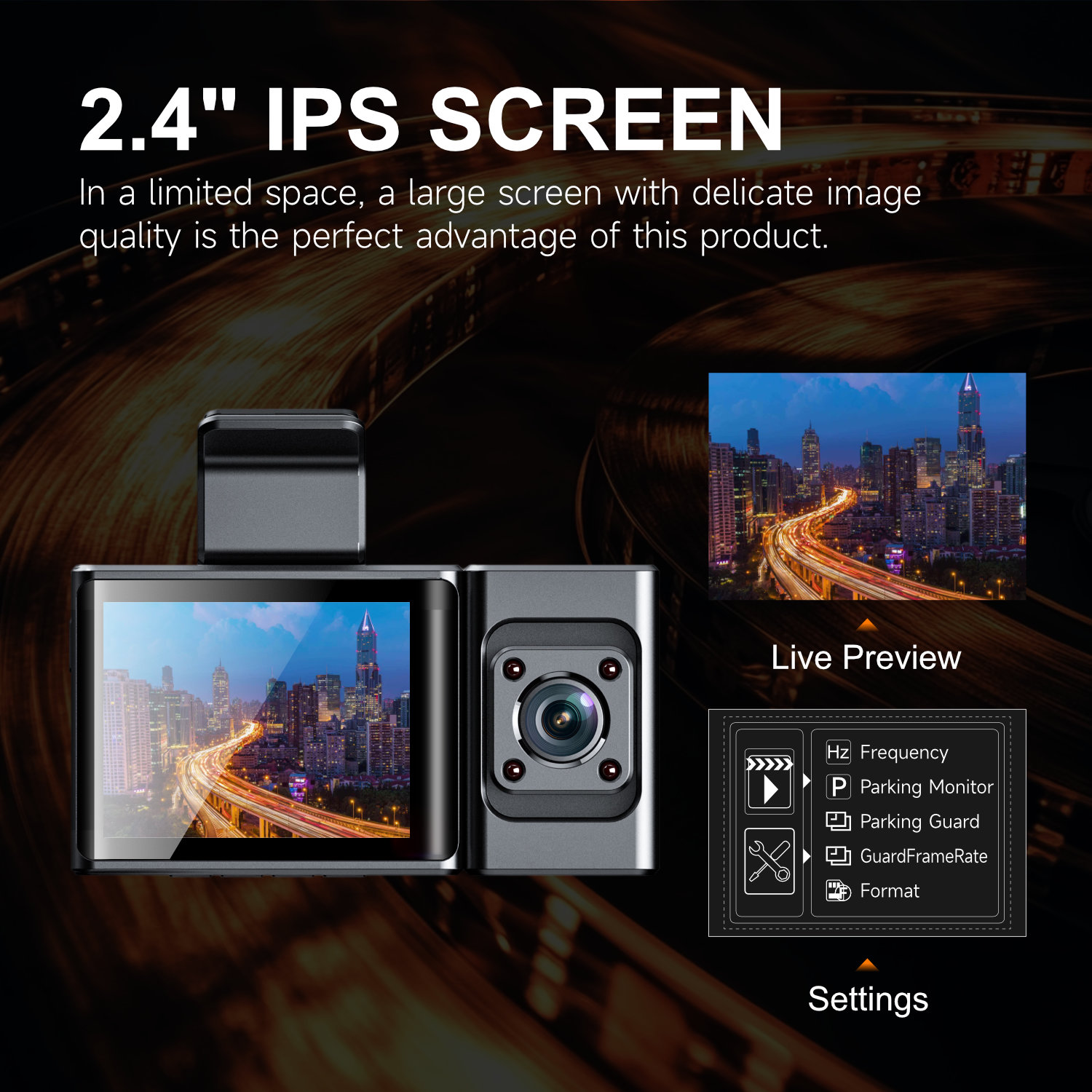 AUTROX A700 Triple-Channel Night Vision Car Dashcam