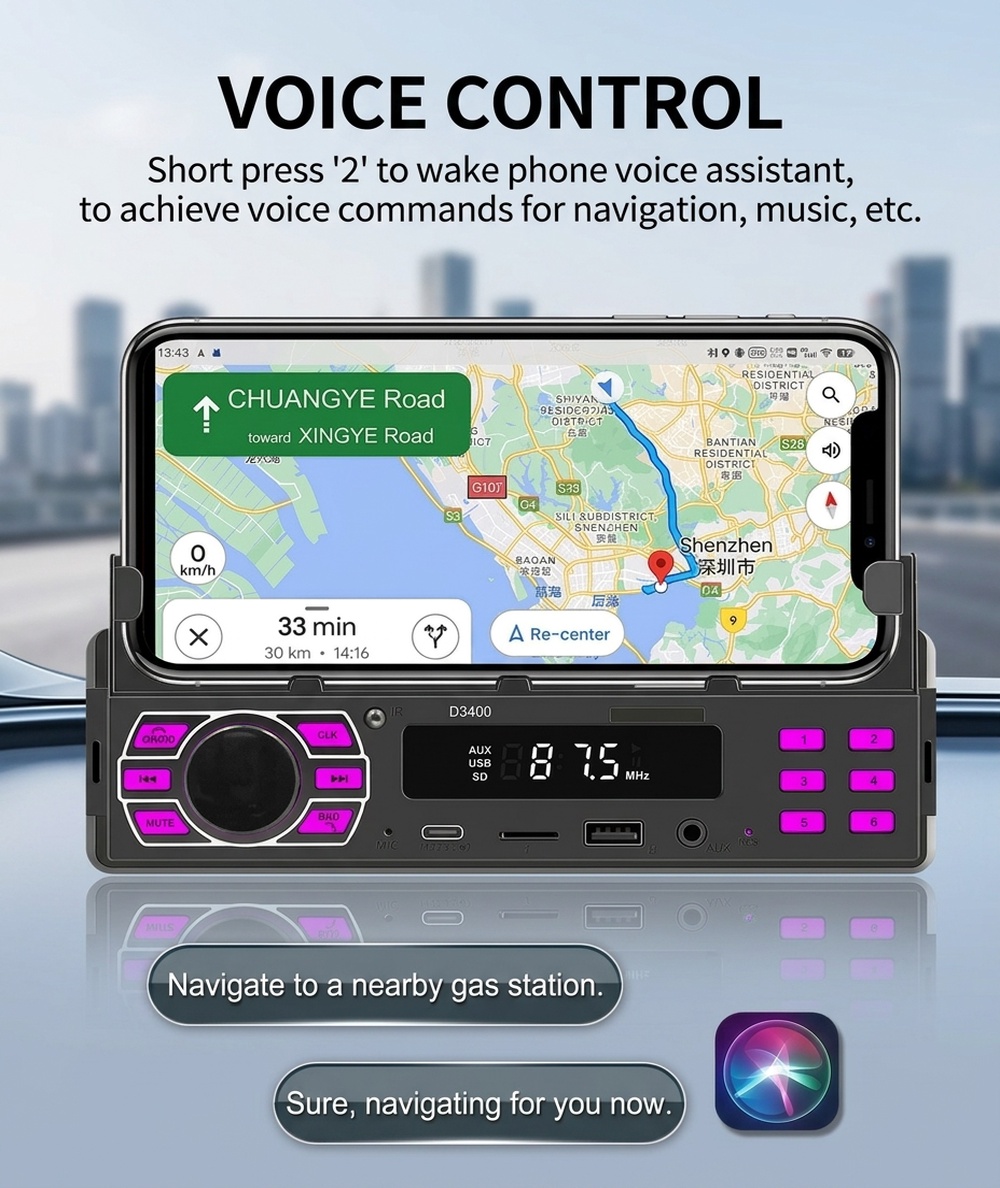 D3400 Car MP3 Player Audio Receiver