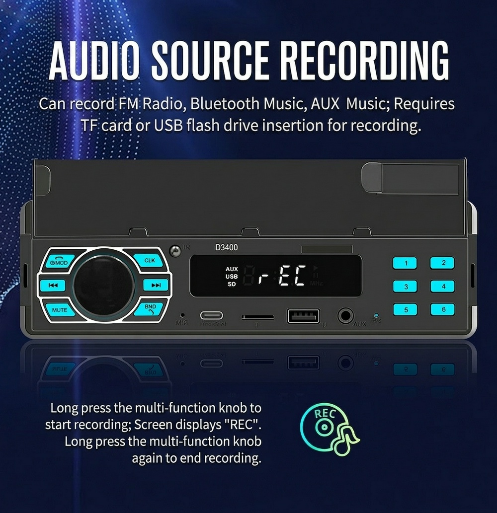 D3400 Car MP3 Player Audio Receiver