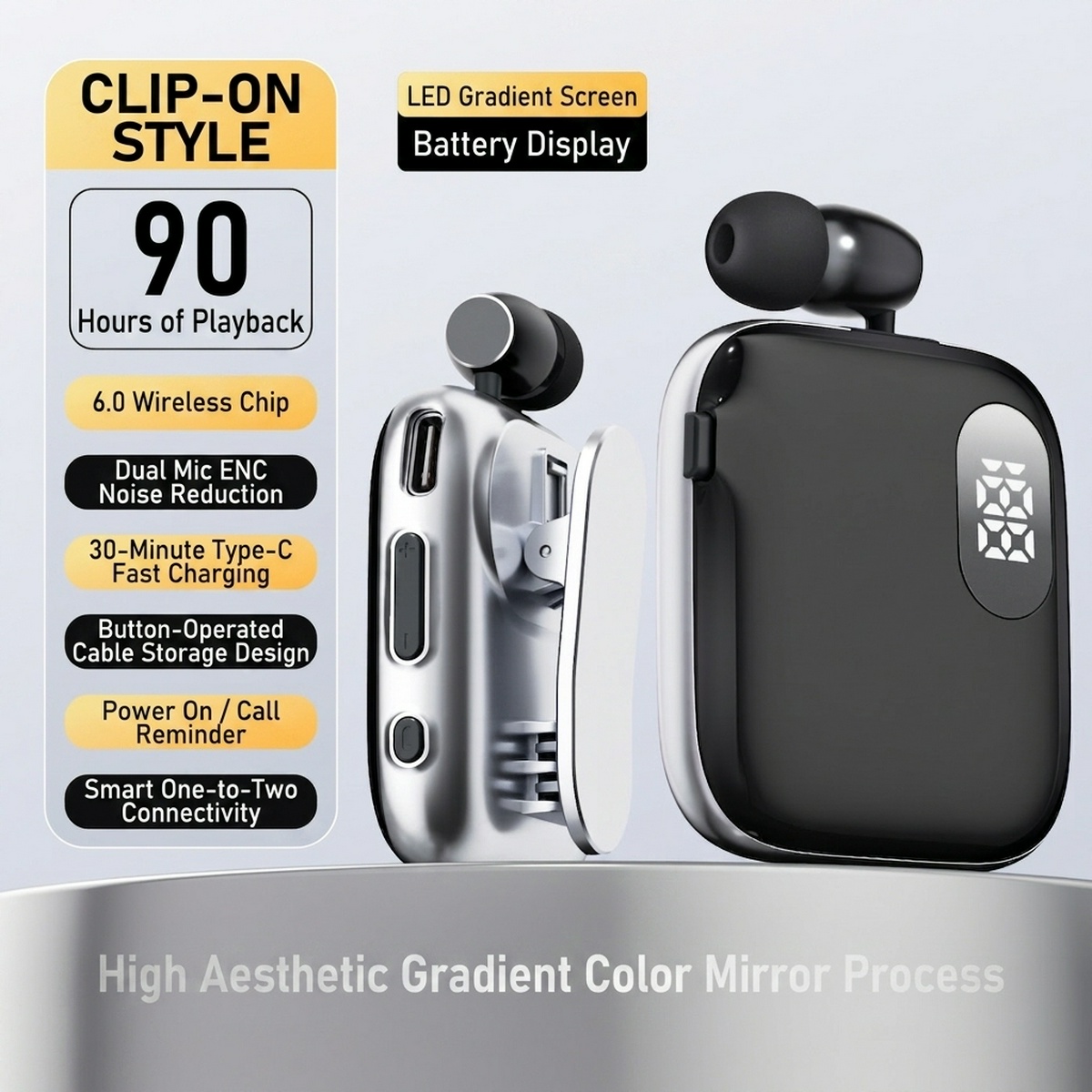 V60 Clip-On Retractable Bluetooth Headset