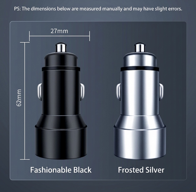 Premium All-Metal Dual Fast Charge USB Car Charger