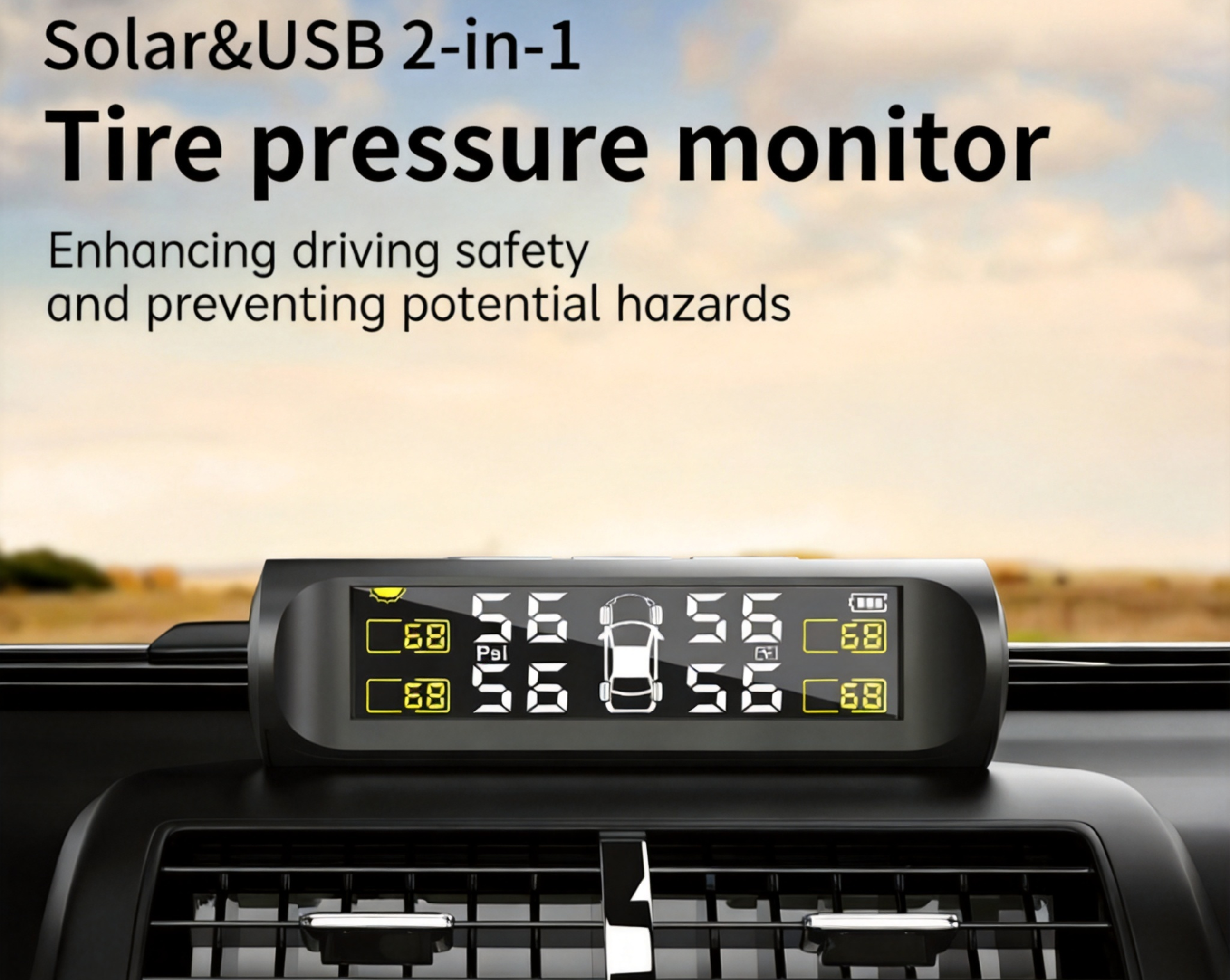 AX-TP880 Solar Wireless TPMS Tire Pressure Monitor