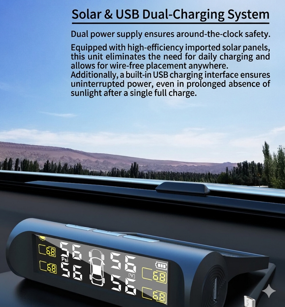 AX-TP880 Solar Wireless TPMS Tire Pressure Monitor