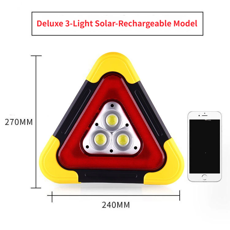 Multi-functional Solar LED Triangle Warning Light