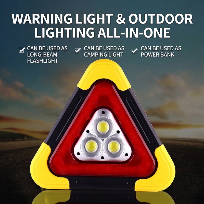 Multi-functional Solar LED Triangle Warning Light