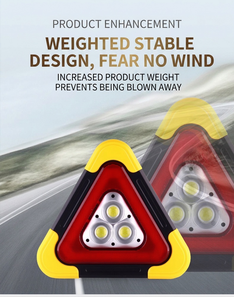 Multi-functional Solar LED Triangle Warning Light
